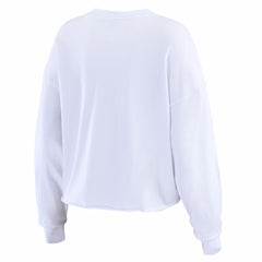 Seattle Seahawks WEAR by Erin Andrews Women's Super Bowl LX Champions Cropped Long Sleeve T-Shirt White - NFL