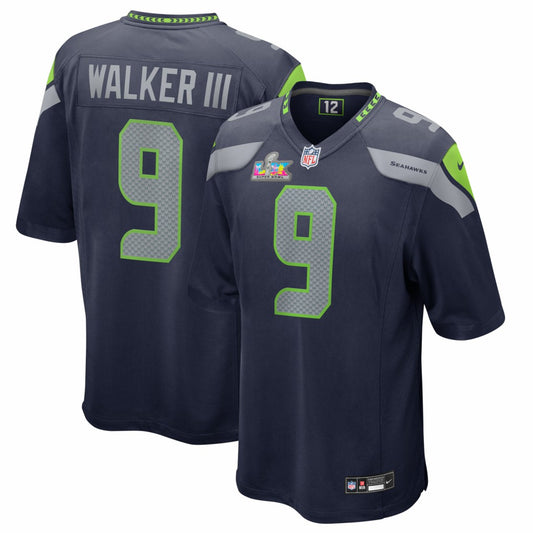 Kenneth Walker III Seattle Seahawks Super Bowl LX Patch Game Jersey - College Navy | NFL Jerseys
