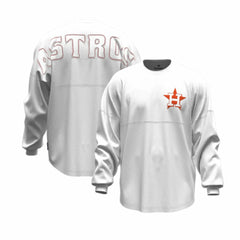 Houston Astros Fanatics Women's Baseball Stitch Spirit Jersey Long Sleeve T-Shirt Clearance