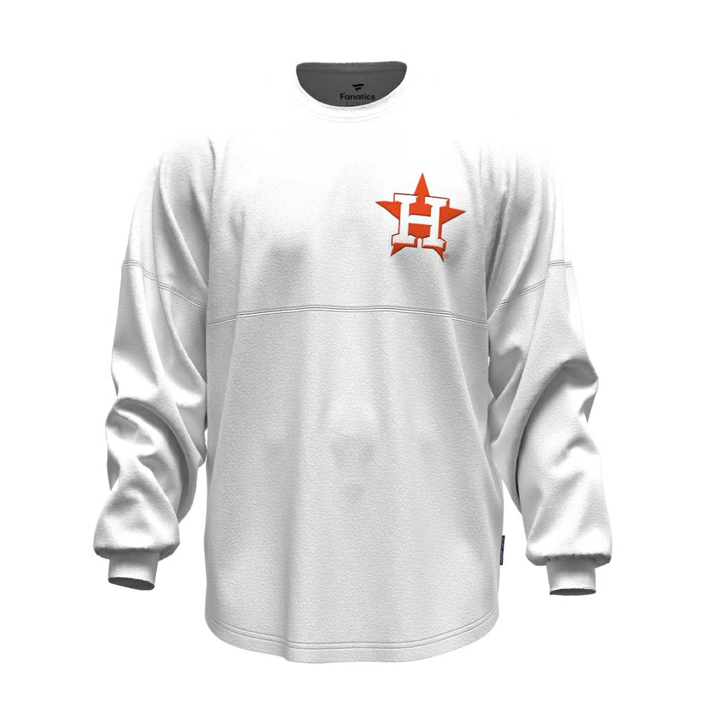 Houston Astros Fanatics Women's Baseball Stitch Spirit Jersey Long Sleeve T-Shirt Clearance