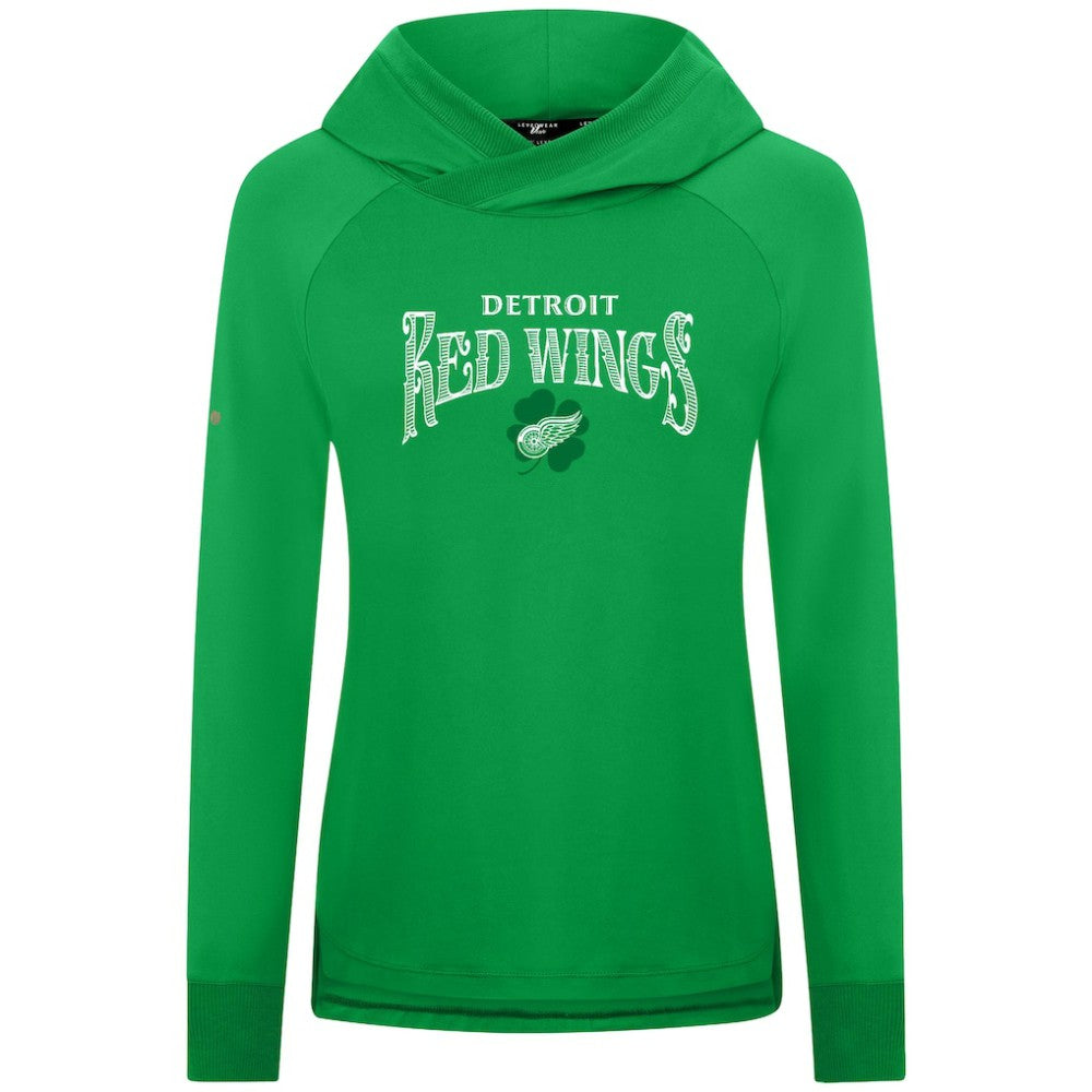 Detroit Red Wings - Levelwear Women's St. Patrick's Day Slender Raglan Hoodie Kelly Green