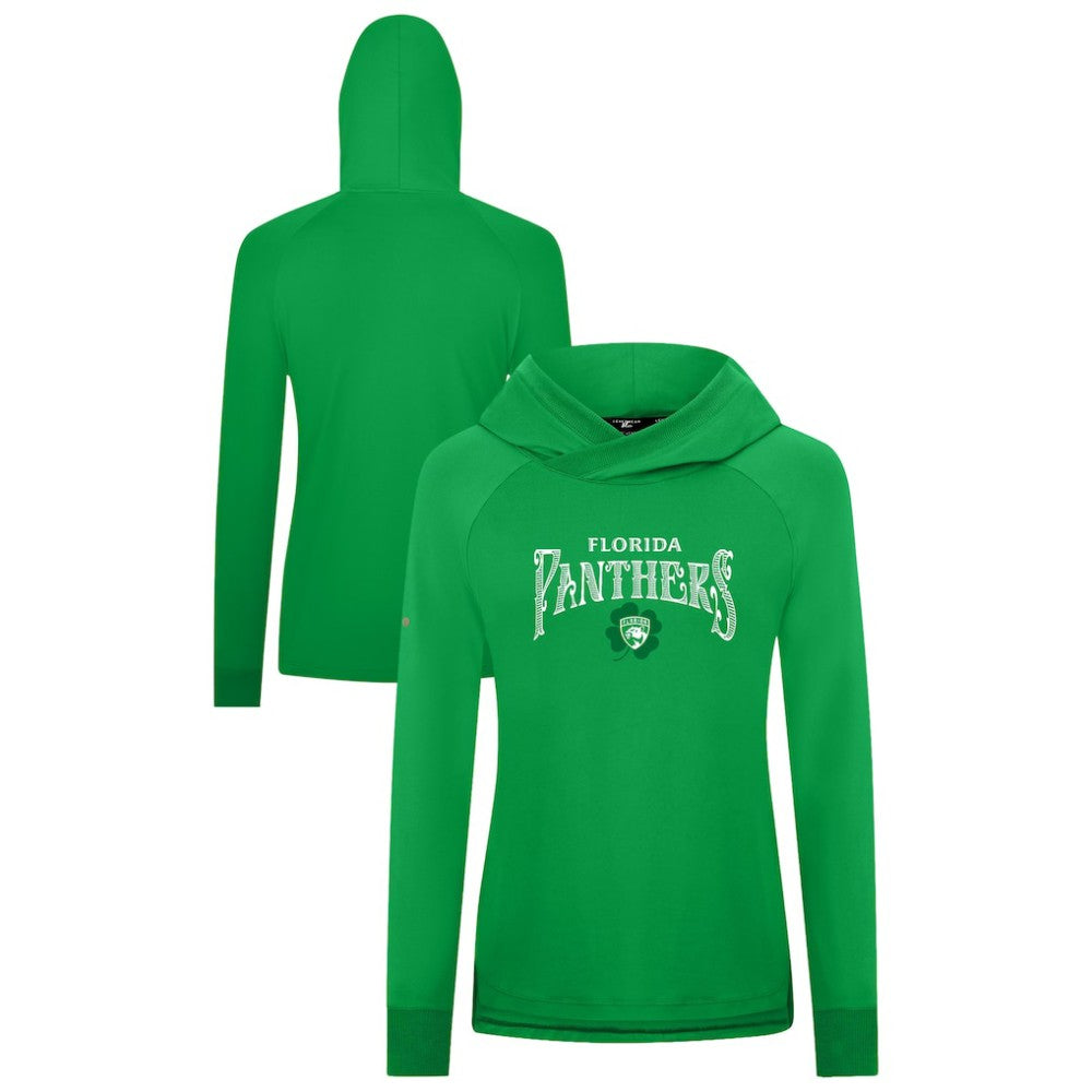 Florida Panthers - Levelwear Women's St. Patrick's Day Slender Raglan Hoodie Kelly Green