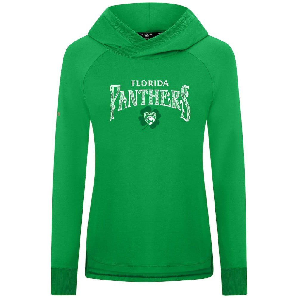 Florida Panthers - Levelwear Women's St. Patrick's Day Slender Raglan Hoodie Kelly Green