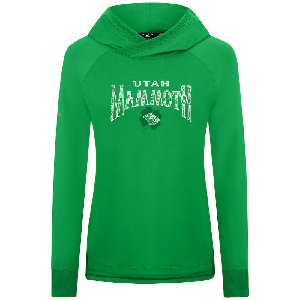 Utah Mammoth - Levelwear Women's St. Patrick's Day Slender Raglan Hoodie Kelly Green