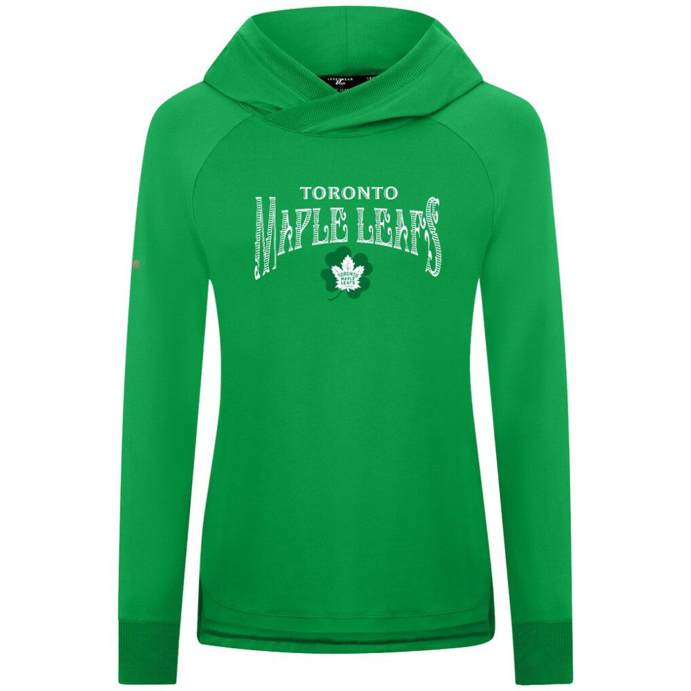 Toronto Maple Leafs - Levelwear Women's St. Patrick's Day Slender Raglan Hoodie Kelly Green