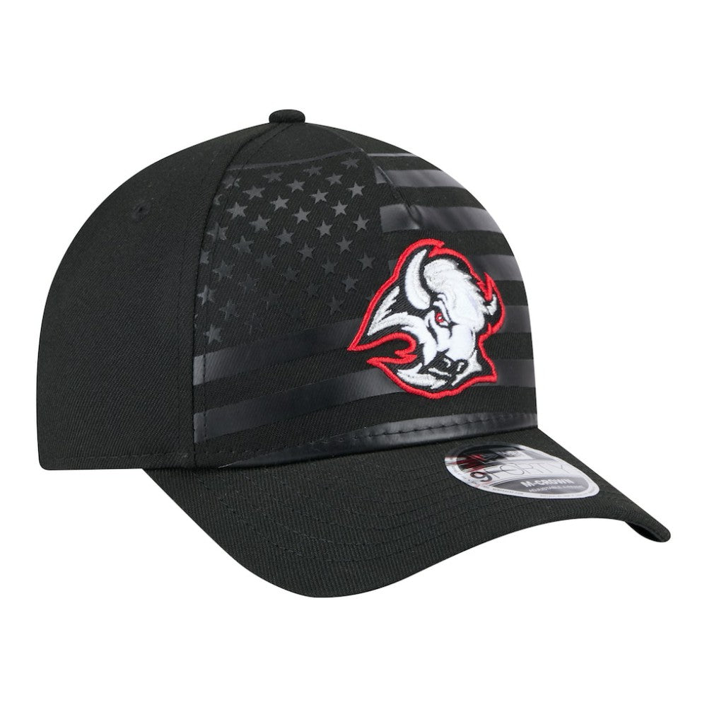 Buffalo Sabres - New Era Game Day Stealth Flag 9FORTY A-Frame Adjustable Hat Black