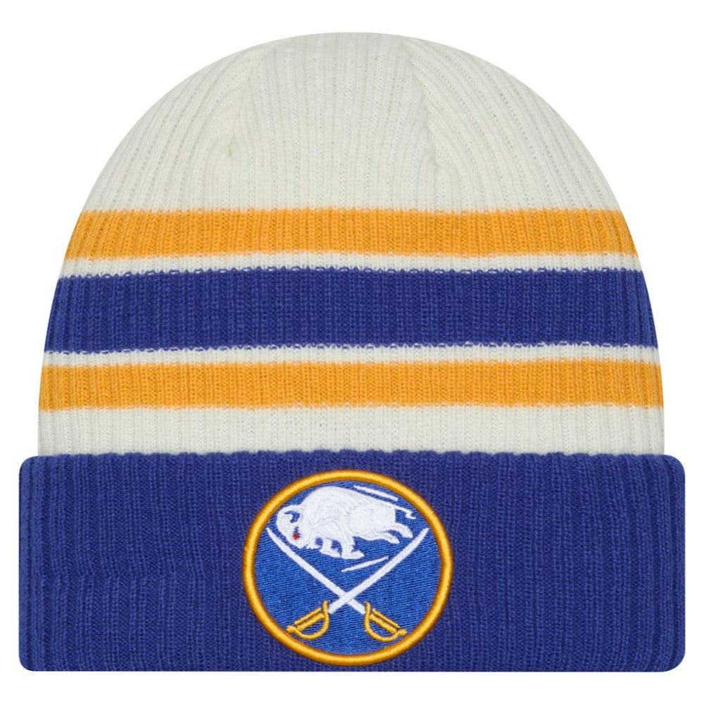 Buffalo Sabres - New Era Vintage Cuffed Knit Hat Cream/Royal