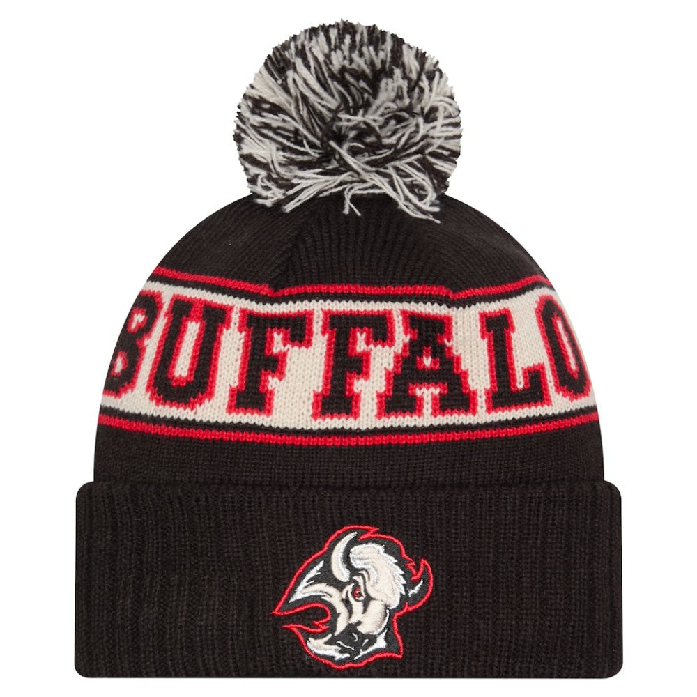 Buffalo Sabres - New Era Retro Cuffed Knit Hat with Pom Black