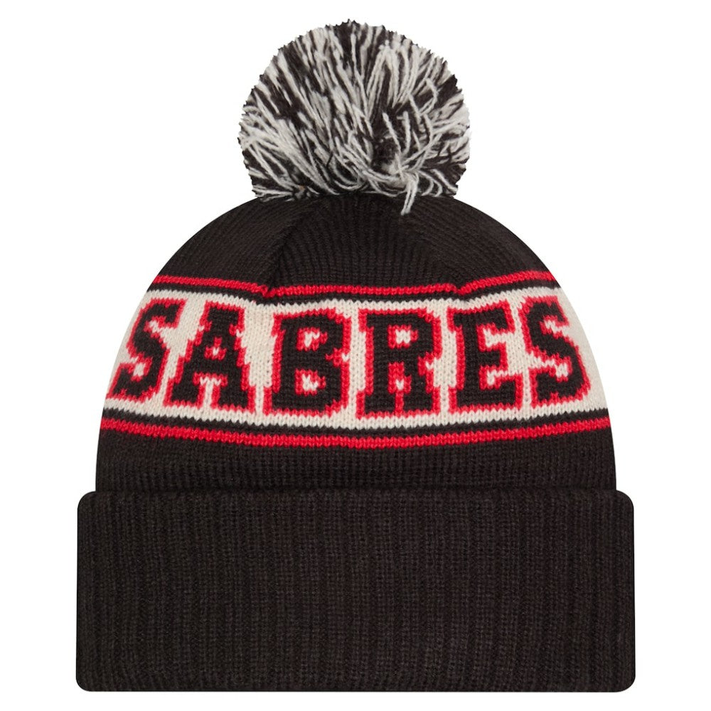Buffalo Sabres - New Era Retro Cuffed Knit Hat with Pom Black
