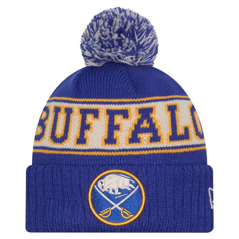 Buffalo Sabres - New Era Retro Cuffed Knit Hat with Pom Royal