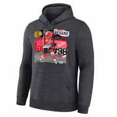 Connor Bedard Chicago Blackhawks Fresh Ice Hoodie Charcoal