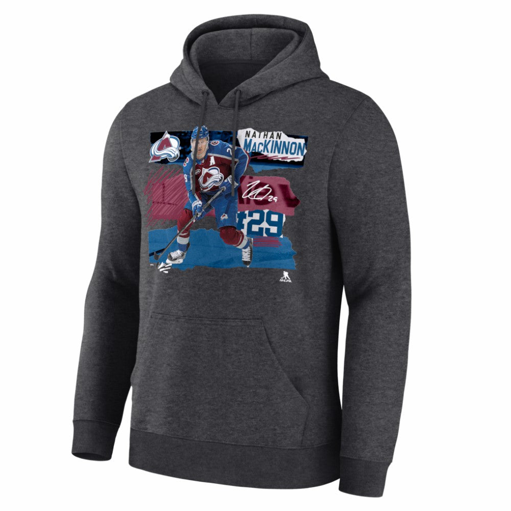 Nathan MacKinnon Colorado Avalanche - Fresh Ice Hoodie Charcoal