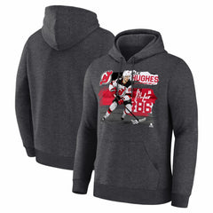 Jack Hughes New Jersey Devils - Fresh Ice Hoodie Charcoal