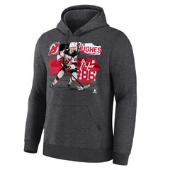 Jack Hughes New Jersey Devils - Fresh Ice Hoodie Charcoal