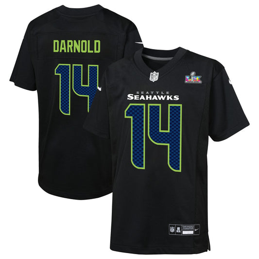 Sam Darnold Seattle Seahawks Youth Super Bowl LX Carbon Fashion Game Jersey - Black | NFL Jerseys