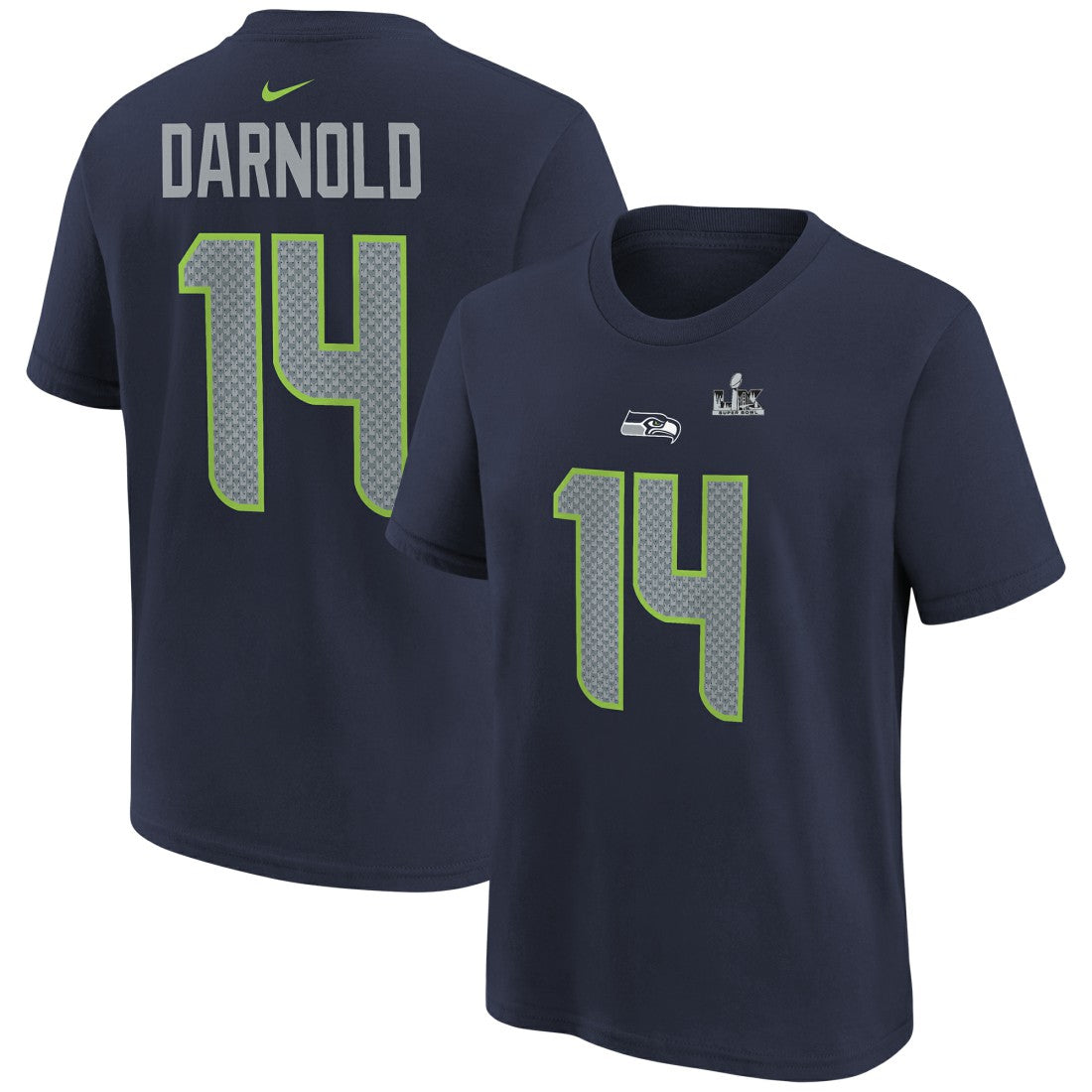 Sam Darnold Seattle Seahawks Youth Super Bowl LX Name & Number T-Shirt College Navy - Nike