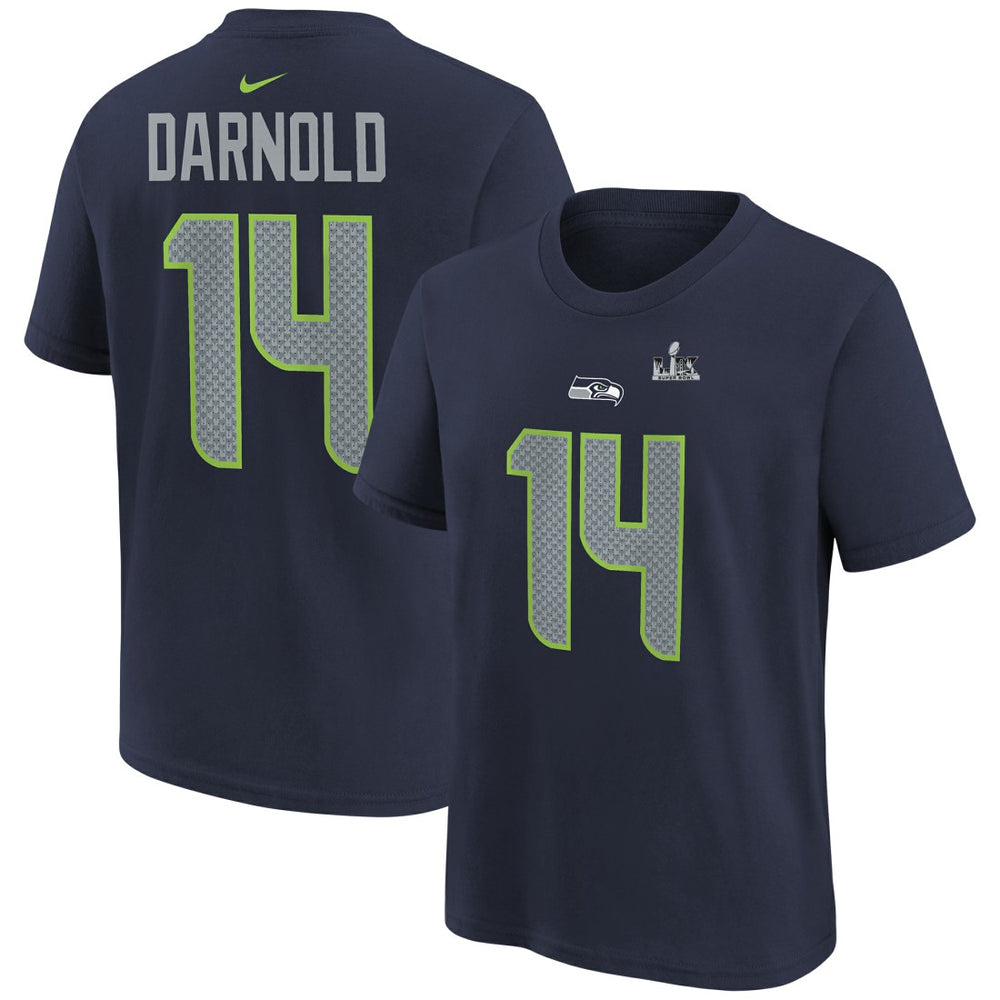 Sam Darnold Seattle Seahawks Youth Super Bowl LX Name & Number T-Shirt College Navy - Nike