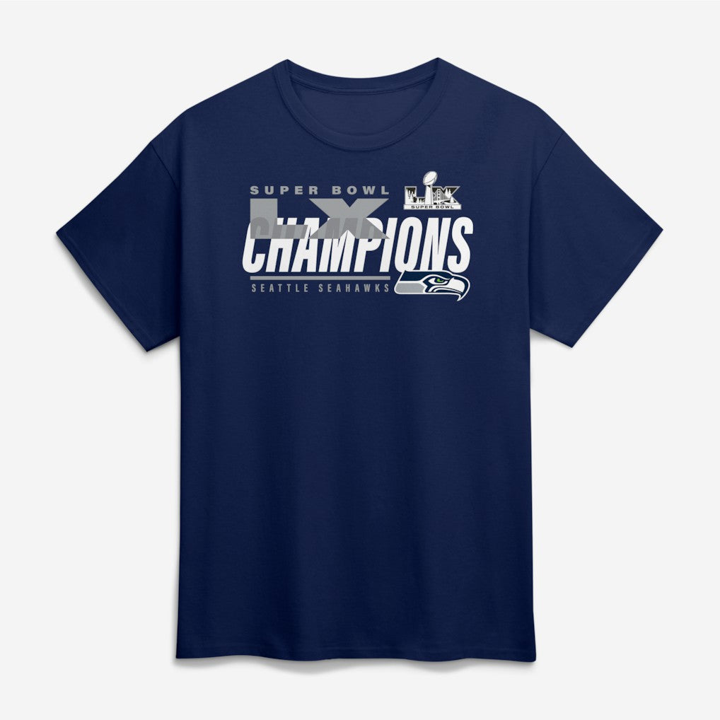 Seattle Seahawks Super Bowl LX Champions Big & Tall Iconic Victory T-Shirt College Navy - Fanatics