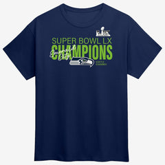 Seattle Seahawks Super Bowl LX Champions Big & Tall Autograph Signing Roster T-Shirt College Navy - Fanatics