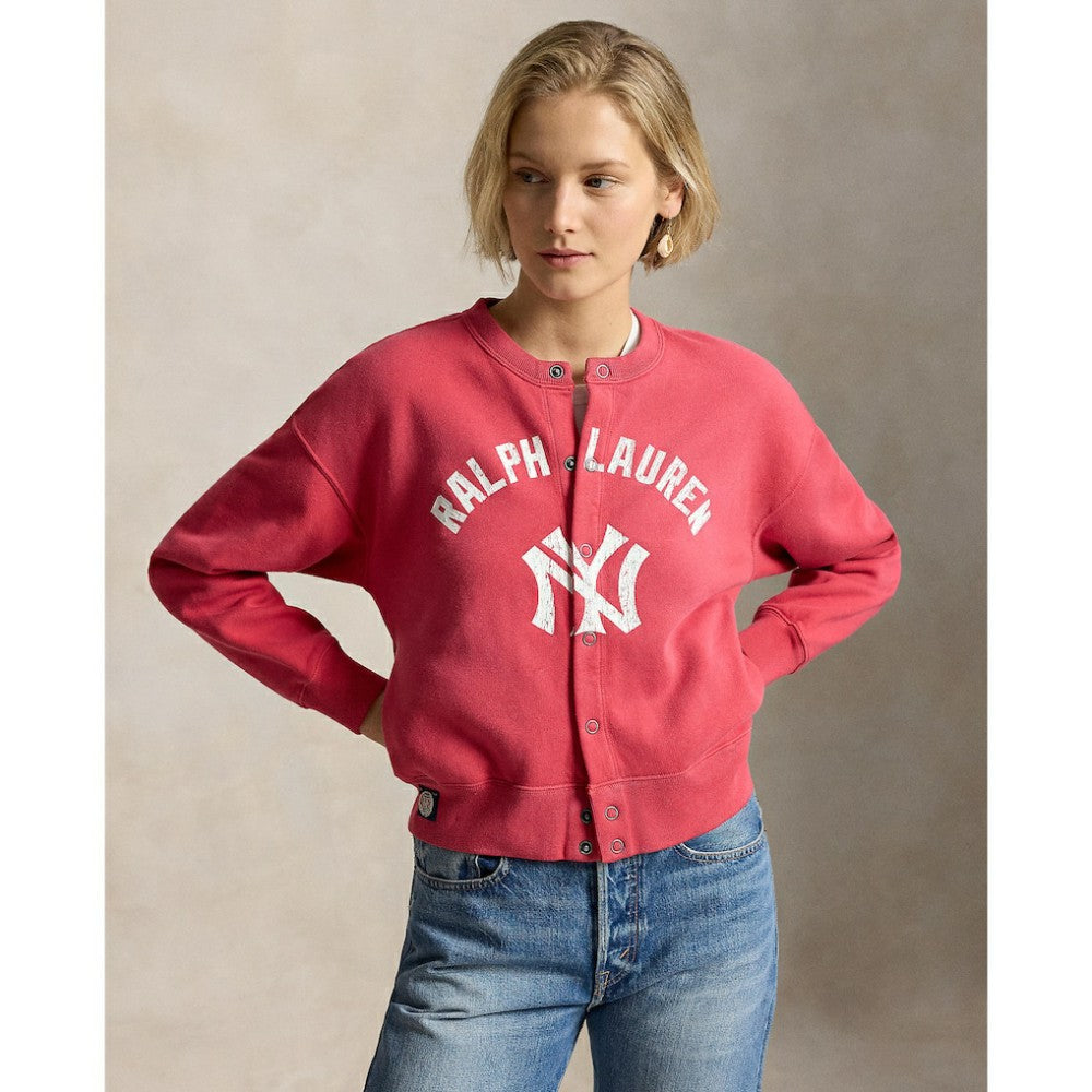 Yankees Polo Ralph Lauren Women's Seasonal Knit Full-Snap Cardigan On Sale