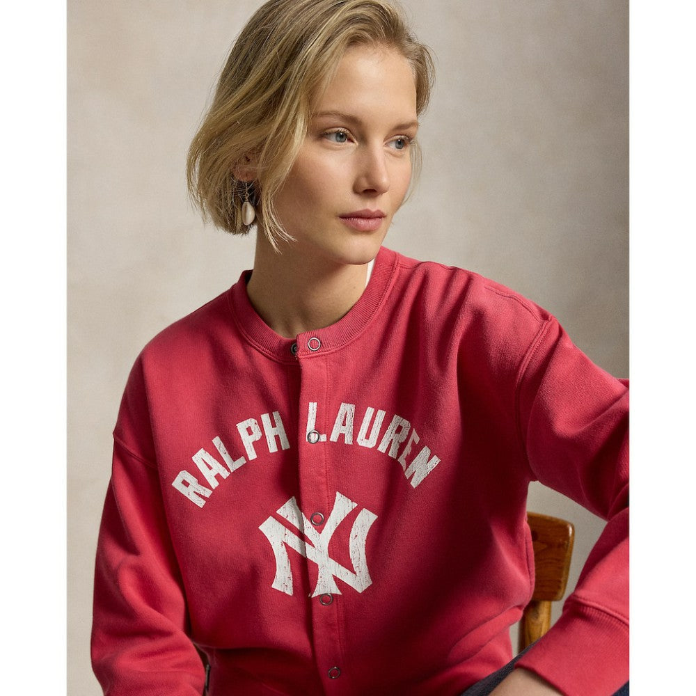 Yankees Polo Ralph Lauren Women's Seasonal Knit Full-Snap Cardigan On Sale