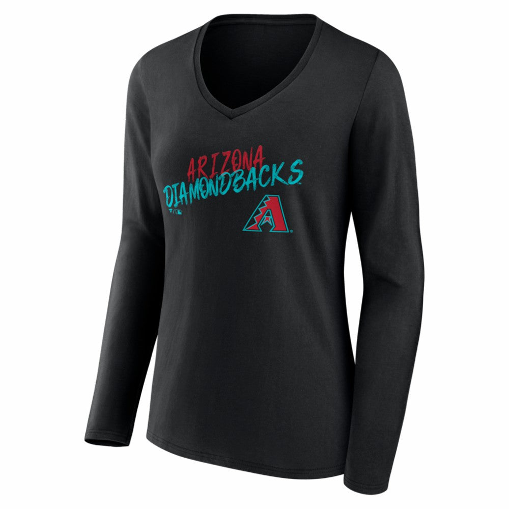 Arizona Diamondbacks Women's Hustle Personalized Name & Number Long Sleeve V-Neck T-Shirt Lifestyle