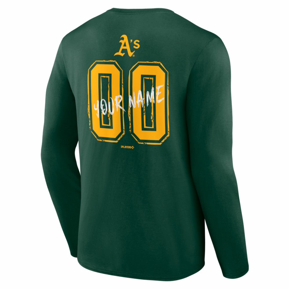 Athletics  Hustle Personalized Name & Number Long Sleeve T-Shirt Near Me