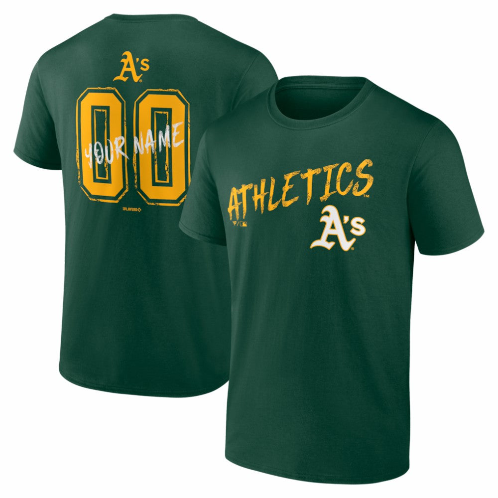 Athletics  Hustle Personalized Name & Number T-Shirt On Sale