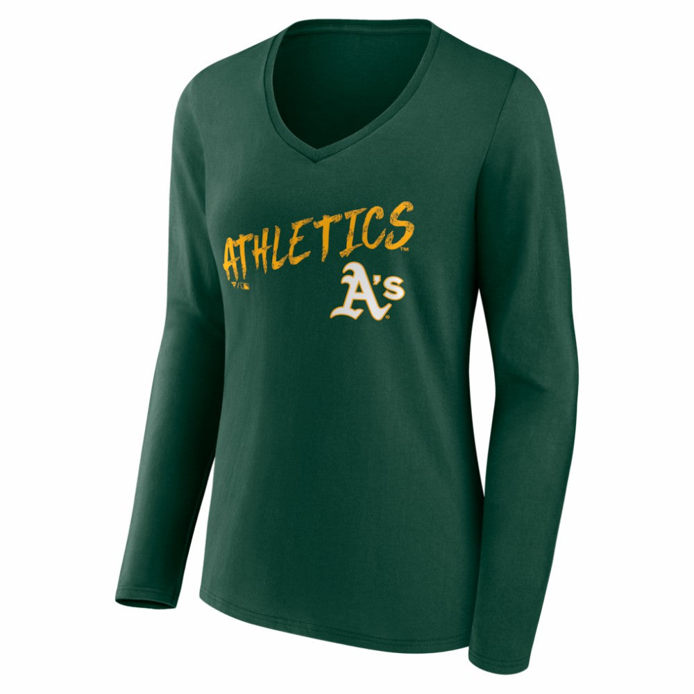 Athletics Women's Hustle Personalized Name & Number Long Sleeve V-Neck T-Shirt for sale