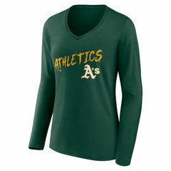 Athletics Women's Hustle Personalized Name & Number Long Sleeve V-Neck T-Shirt for sale