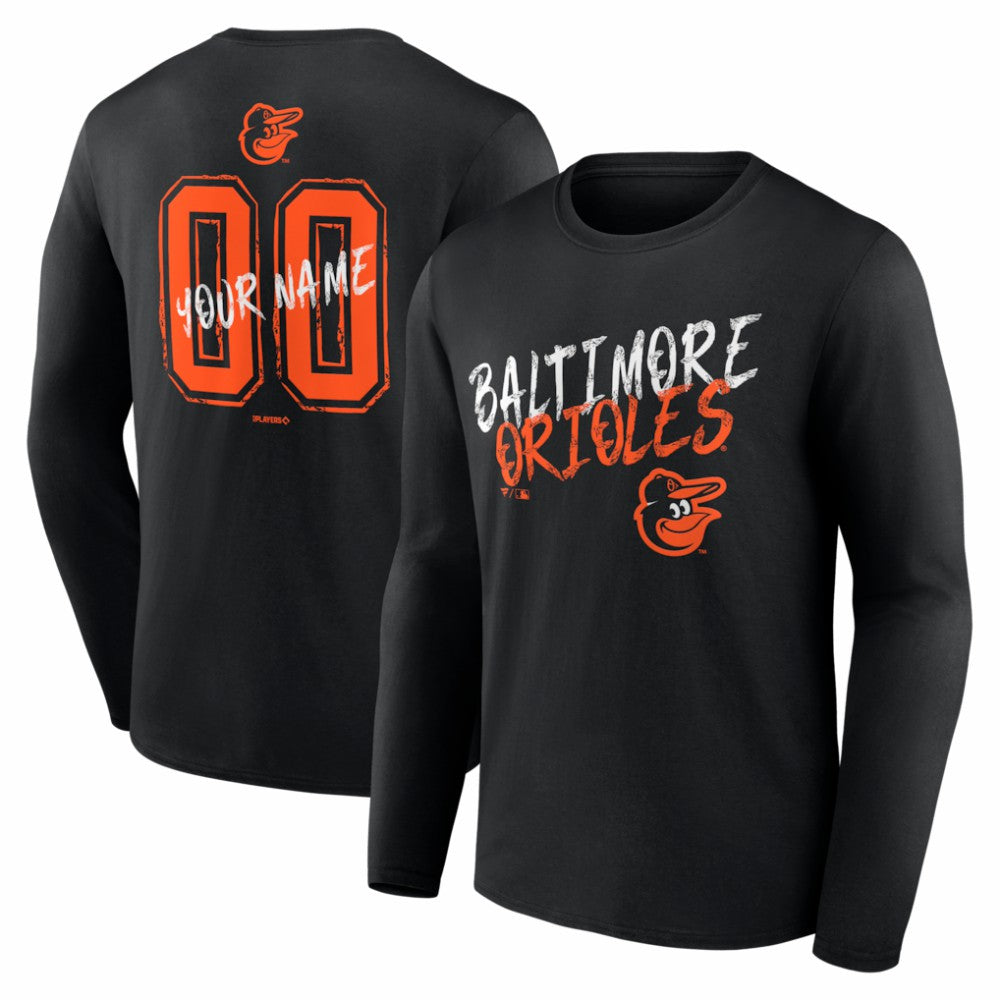 Baltimore Orioles  Hustle Personalized Name & Number Long Sleeve T-Shirt for sale
