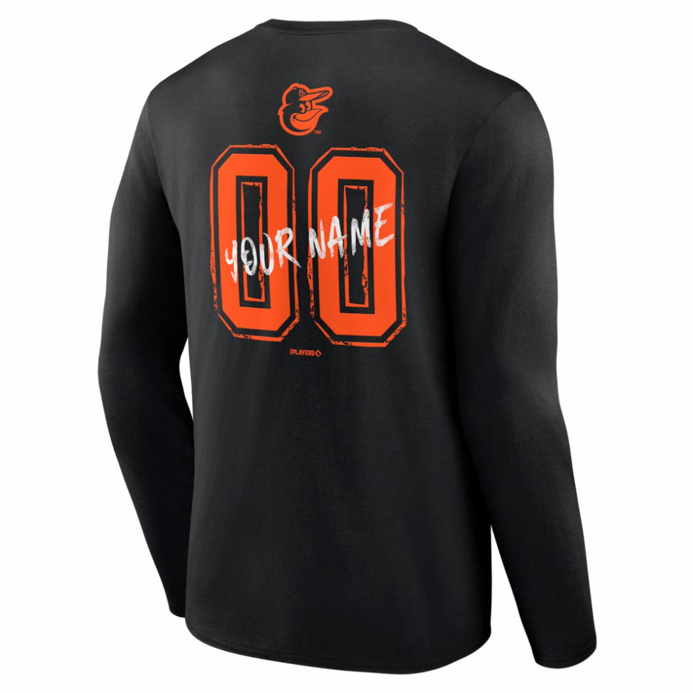 Baltimore Orioles  Hustle Personalized Name & Number Long Sleeve T-Shirt for sale