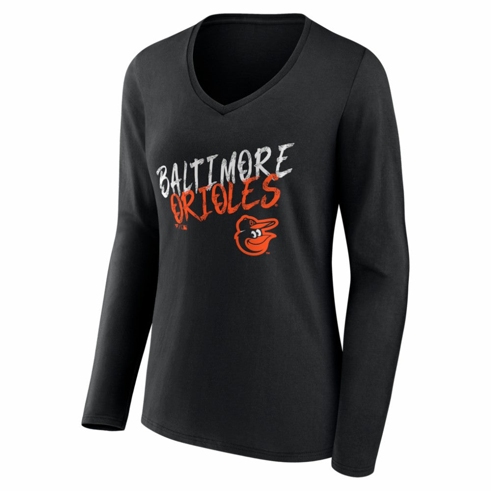 Baltimore Orioles Women's Hustle Personalized Name & Number Long Sleeve V-Neck T-Shirt Online