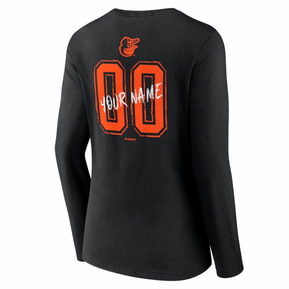 Baltimore Orioles Women's Hustle Personalized Name & Number Long Sleeve V-Neck T-Shirt Online