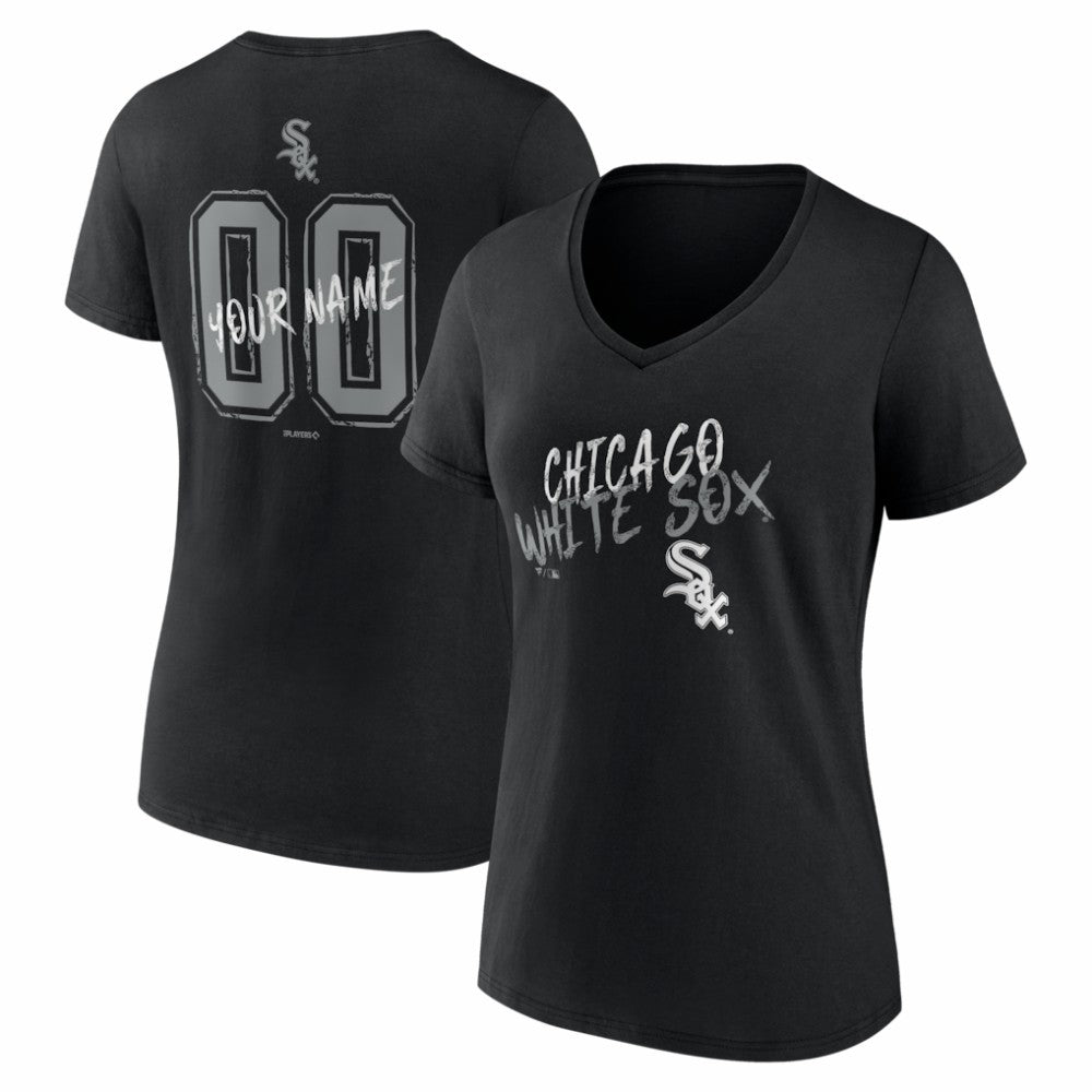 Chicago White Sox Women's Hustle Personalized Name & Number V-Neck T-Shirt Lifestyle