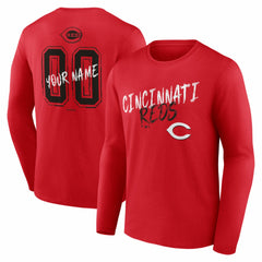 Cincinnati Reds  Hustle Personalized Name & Number Long Sleeve T-Shirt discount