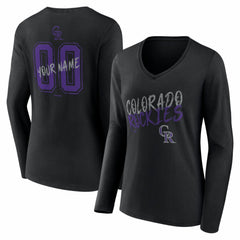 Colorado Rockies Women's Hustle Personalized Name & Number Long Sleeve V-Neck T-Shirt for sale