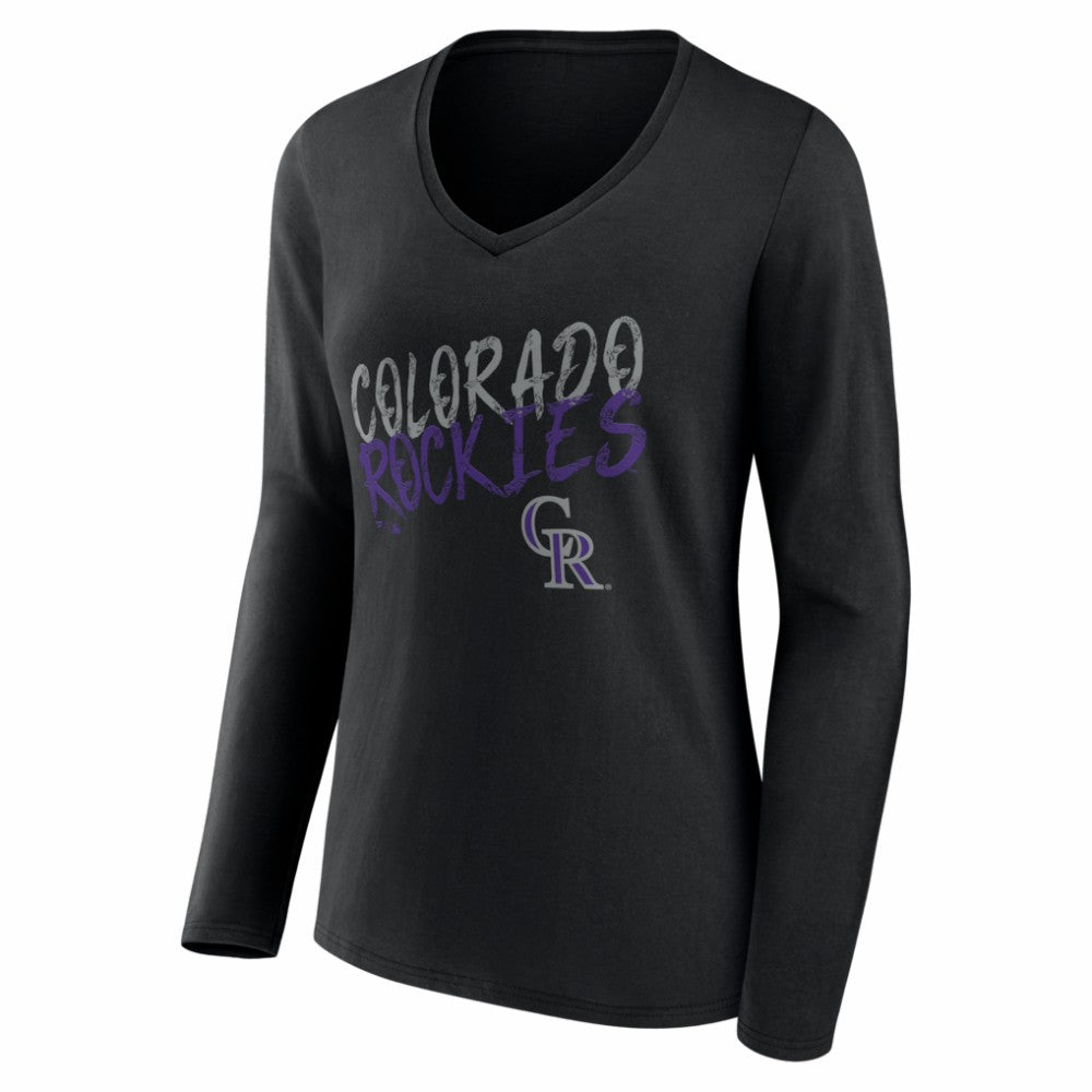 Colorado Rockies Women's Hustle Personalized Name & Number Long Sleeve V-Neck T-Shirt for sale