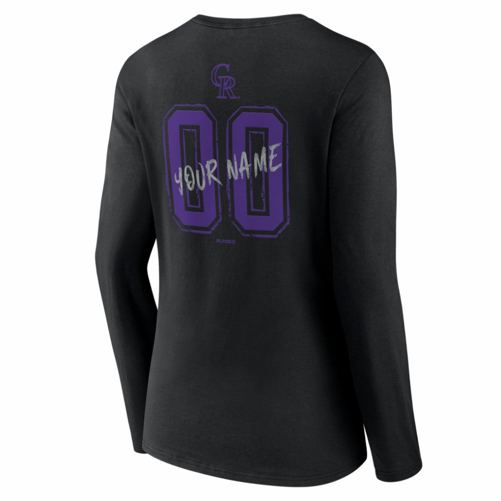 Colorado Rockies Women's Hustle Personalized Name & Number Long Sleeve V-Neck T-Shirt for sale