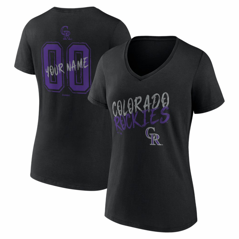 Colorado Rockies Women's Hustle Personalized Name & Number V-Neck T-Shirt discount