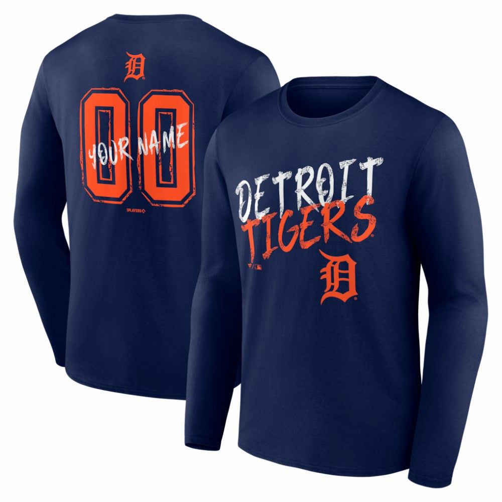 Detroit Tigers  Hustle Personalized Name & Number Long Sleeve T-Shirt Clearance
