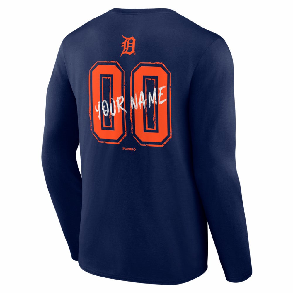 Detroit Tigers  Hustle Personalized Name & Number Long Sleeve T-Shirt Clearance