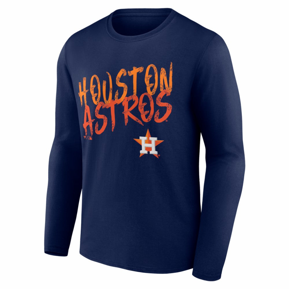 Houston Astros  Hustle Personalized Name & Number Long Sleeve T-Shirt Near Me