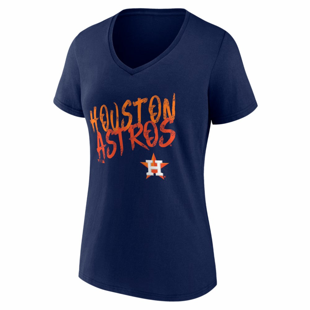 Houston Astros Women's Hustle Personalized Name & Number V-Neck T-Shirt On Sale