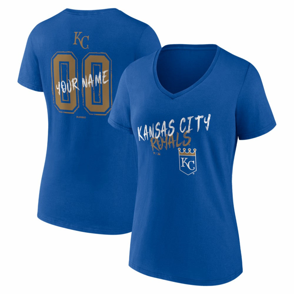 Kansas City Royals Women's Hustle Personalized Name & Number V-Neck T-Shirt Online
