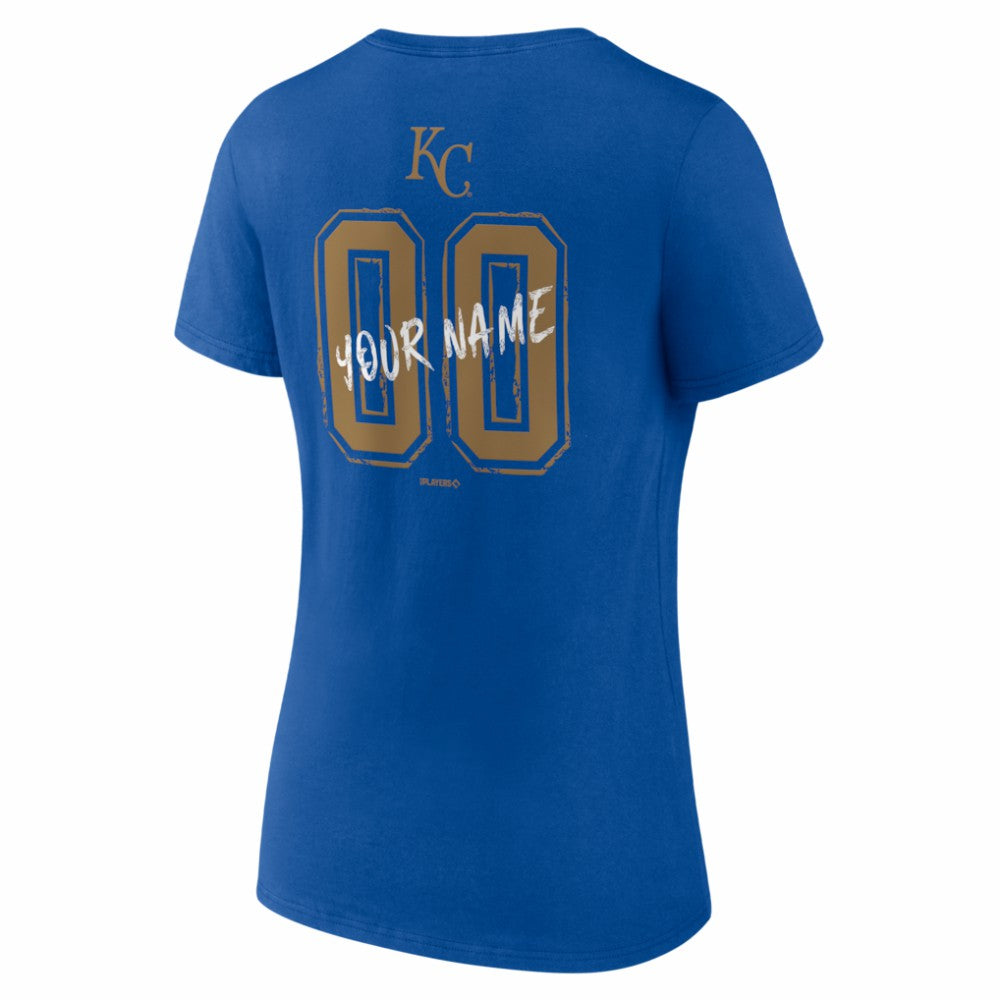 Kansas City Royals Women's Hustle Personalized Name & Number V-Neck T-Shirt Online