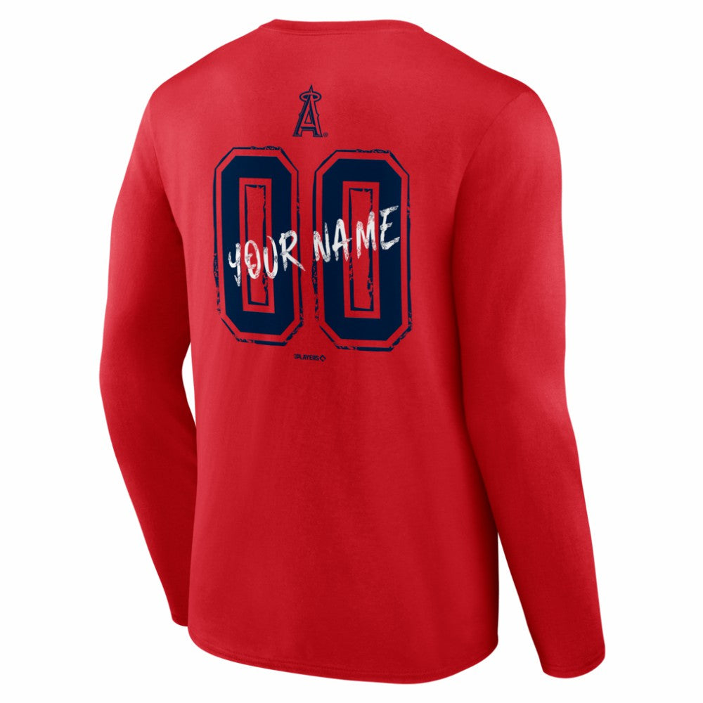 Los Angeles Angels  Hustle Personalized Name & Number Long Sleeve T-Shirt Clearance