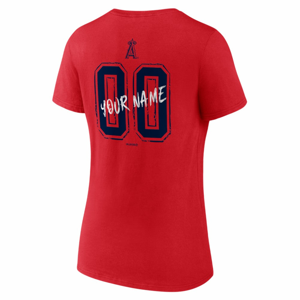 Los Angeles Angels Women's Hustle Personalized Name & Number V-Neck T-Shirt for sale