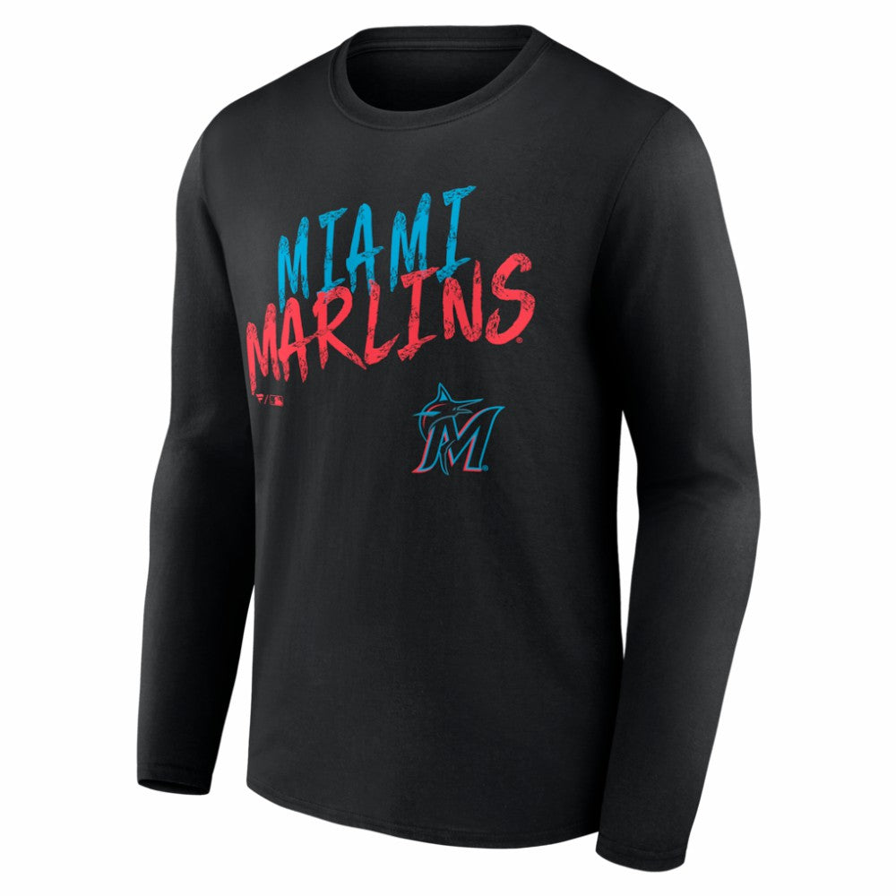 Miami Marlins  Hustle Personalized Name & Number Long Sleeve T-Shirt Clearance