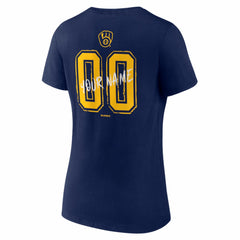 Milwaukee Brewers Women's Hustle Personalized Name & Number V-Neck T-Shirt Sale